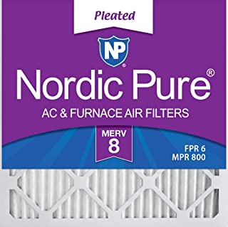 Nordic Pure 16x16x1 MERV 8 Pleated AC Furnace Air Filters 6 Pack