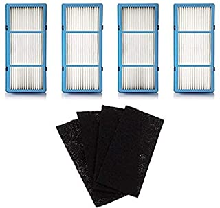 Nispira 4 Replacement HEPA Filter + 4 Charcoal Booster Pre Filter Compatible with Holmes AER1 Total Air Filter, HAPF30AT for Purifier HAP242-NUC