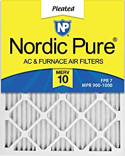 Nordic Pure 21_1/2x23_1/4x1 Exact MERV 10 Pleated AC Furnace Air Filters 2 Pack, 3 PACK