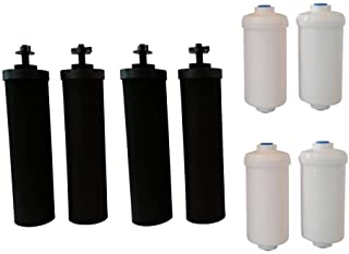 Four Black Berkey (BB9) Replacement Filters & Four Berkey Fluoride Water Filters (PF2)