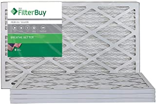FilterBuy AFB MERV 8 14x20x1 Pleated AC Furnace Air Filter, (Pack of 4 Filters), 14x20x1 - Silver