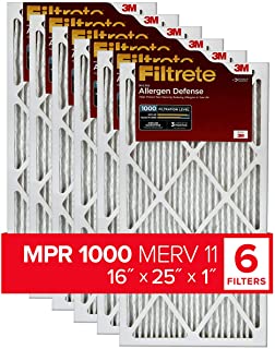 Filtrete 16x25x1, AC Furnace Air Filter, MPR 1000, Micro Allergen Defense, 6-Pack (exact dimensions 15.69 x 24.69 x 0.81)