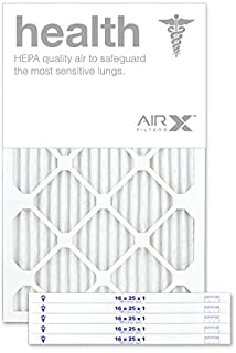 AIRx HEALTH 16x25x1 MERV 13 Pleated Air Filter - Made in the USA - Box of 6