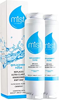 Mist Ultra Clarity Replacement for Bosch Ultra Clarity, 644845, 9000077104, 9000194412, Haier 0060820860, 0060218744, Miele KWF1000 Refrigerator Water Filter, 2 Pack