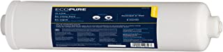 EcoPure EPINL20 In-Line Refrigerator Water and Icemaker Filter - Universal, Fits All Major Brand Refrigerators - High Capacity - Built to Last,White