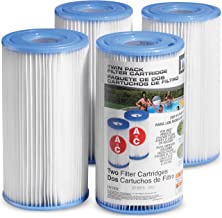 Intex Pool Filter Cartridges - Intex Cartridge Filter Type A and C For Intex Pool Filter Pumps set of (4) - Bundled with (2) SEWANTA Oil Absorbing Sponges.
