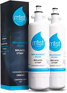 Mist Kenmore 9690 Water Filter Replacement Compatible Models: LG LT700P, ADQ36006101, ADQ36006102, Kenmore Elite 795, 46-9690, WF700, RFC 1200A, LFX31925ST, LFXS32766S, 2 Pack