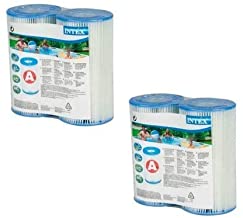 Intex N/AA Type A Filter Cartridge for Pools, Twin Pack (4 Pack), 2 Pack, Brown/A