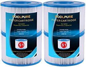 POOLPURE Easy Set Pool Replacement Filter for PureSpa Type S1, 29001E, 4 Pack